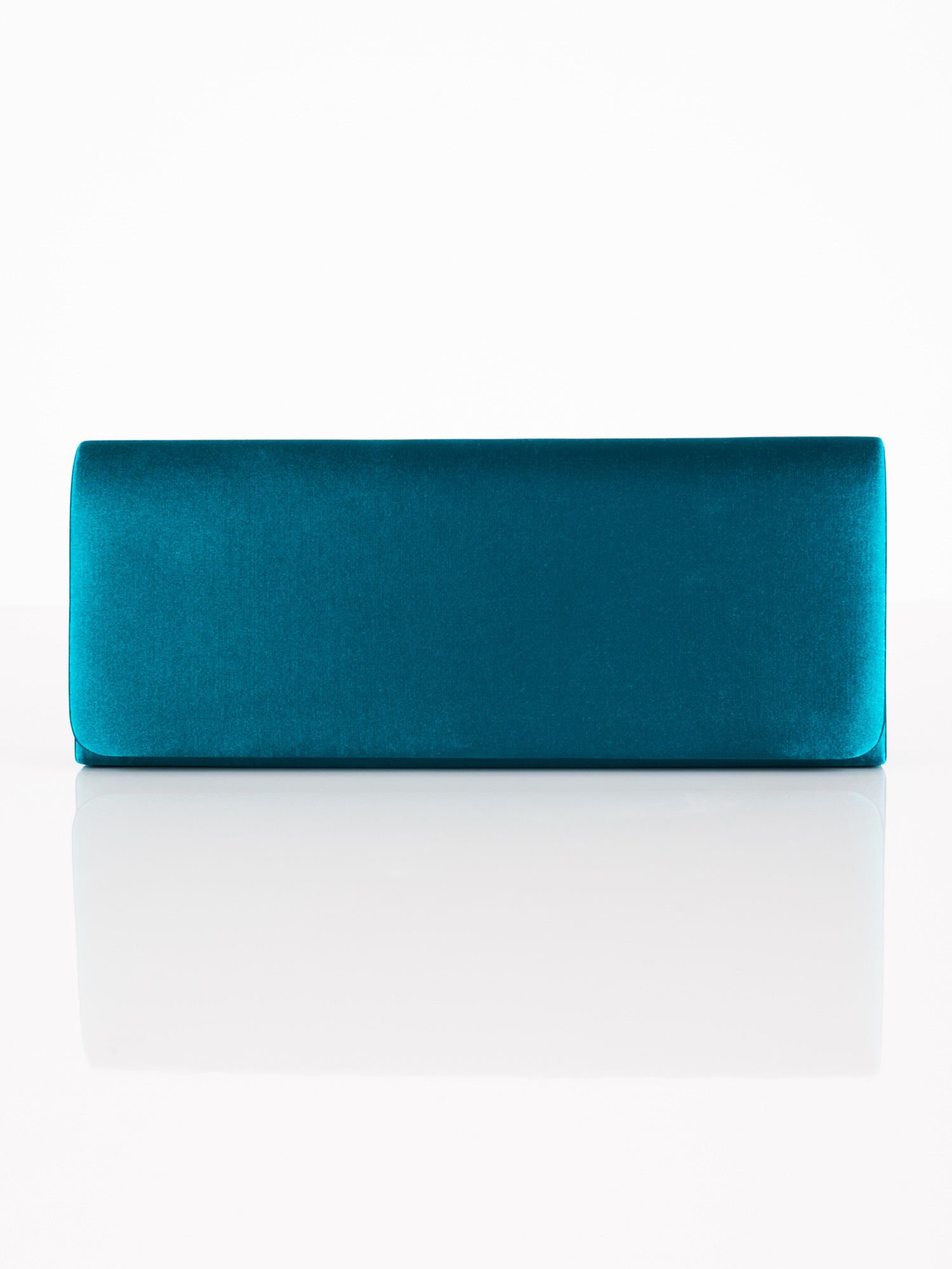 Elegantná spojková kabelka akvamarínovej farby