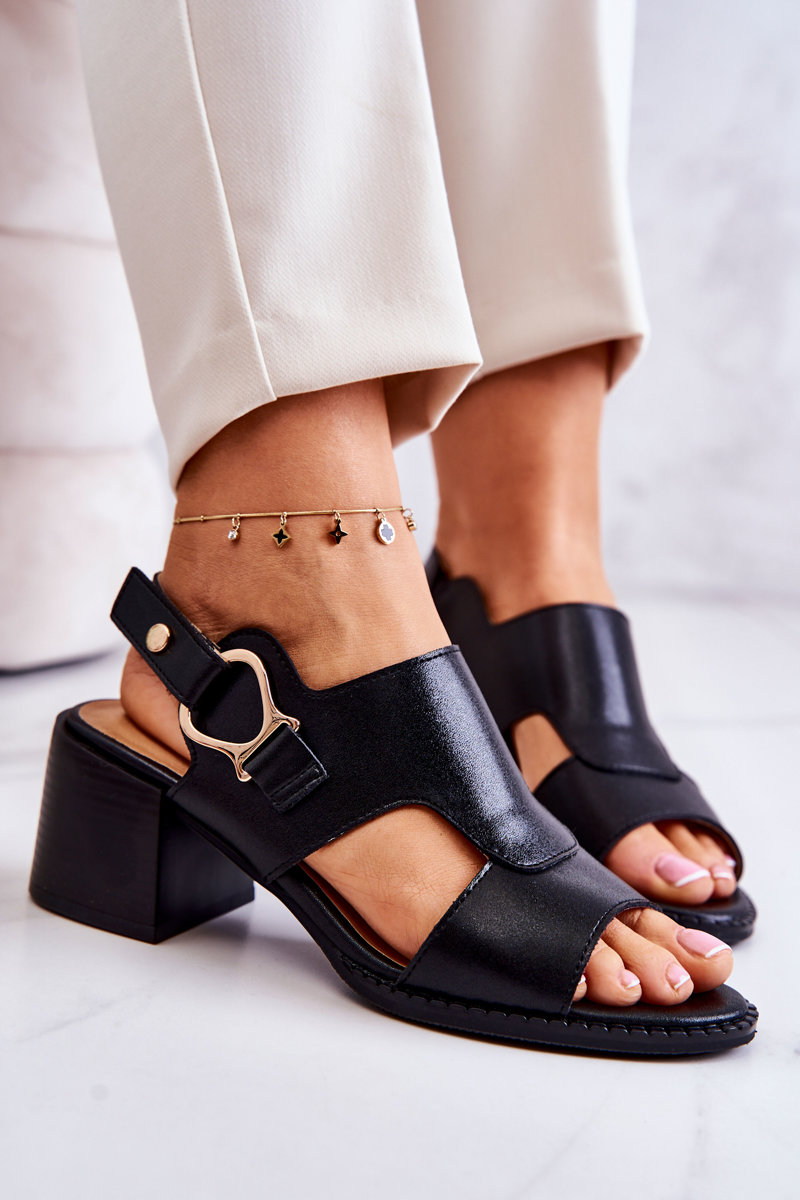 Čierne dámske sandále - 36