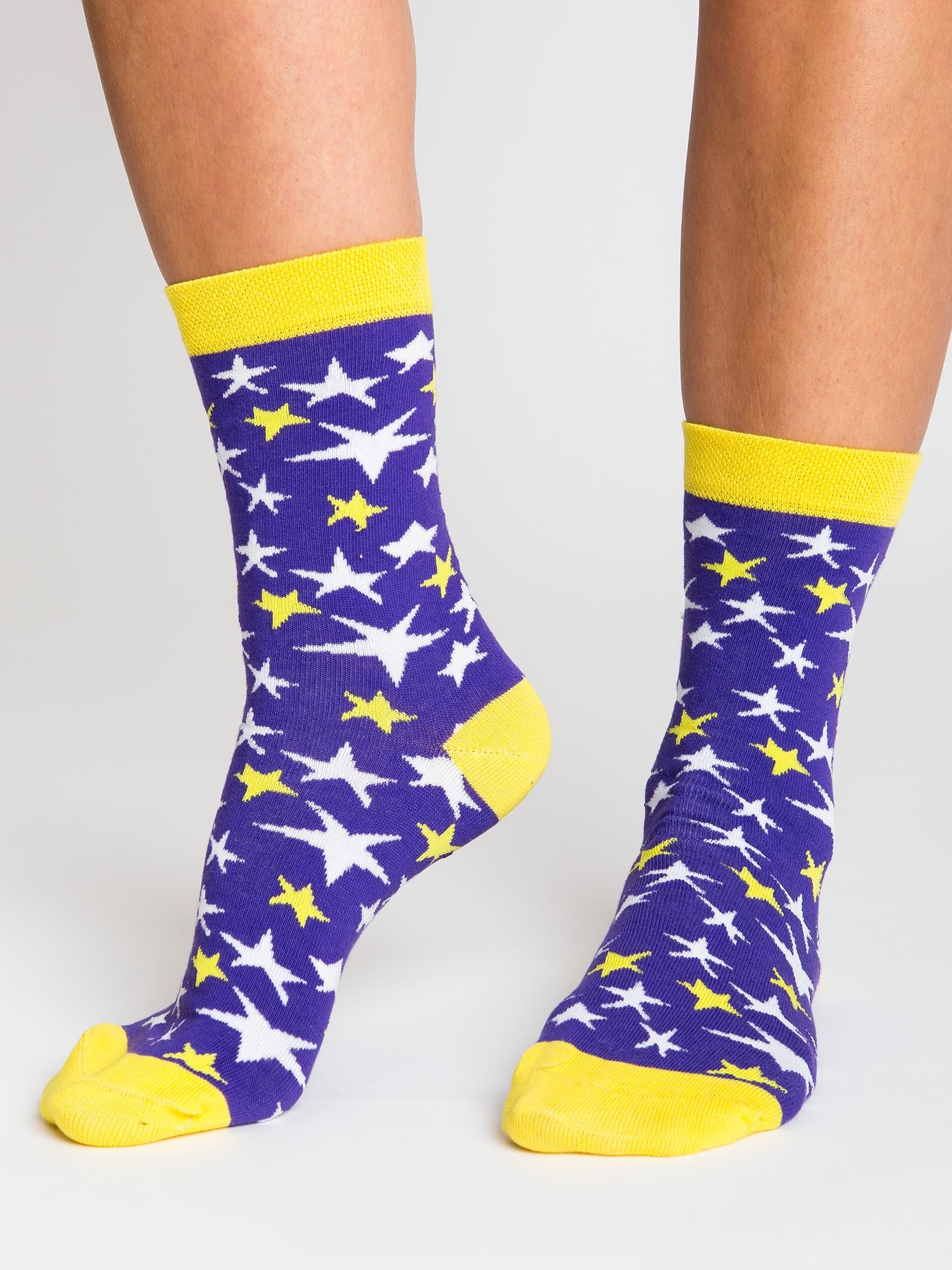 Fialové ponožky s hviezdičkami