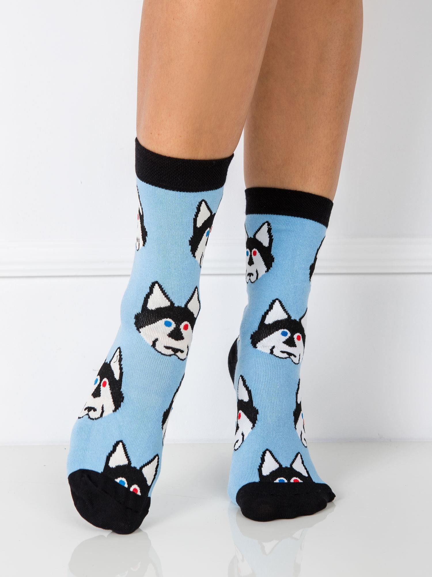 Modré ponožky so psíkmi