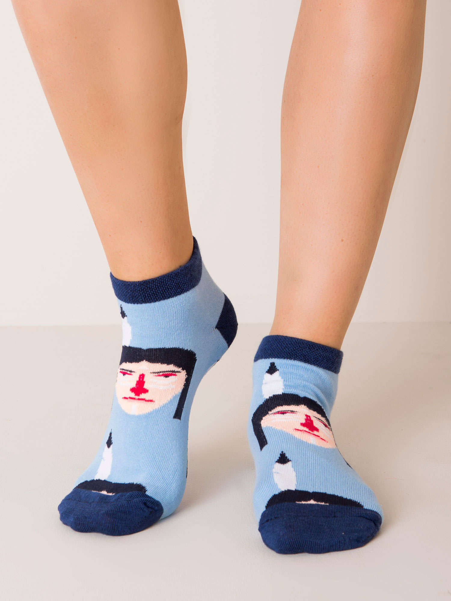 Modré vzorované ponožky