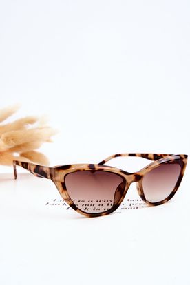 Hnedé leopardie slnečné okuliare mačacie oko V090169