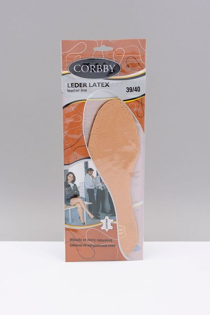 Kožené vložky do topánok Corbby LEDER LATEX s aktívnym uhlím 1 pár