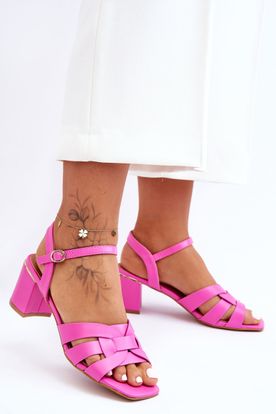 Klasické ružové sandále Misty na podpätku