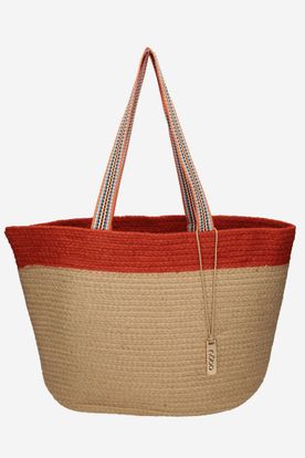 Béžovo-červená plážová košíková taška NOBO