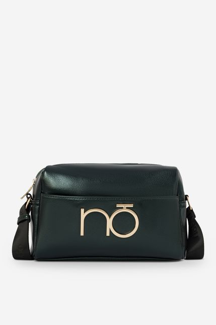 Tmavo-zelená dámska kožená kabelka NOBO cez rameno