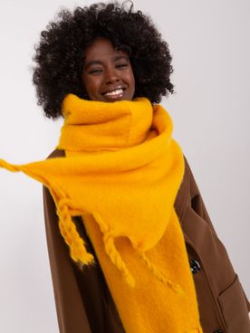 Tmavo-žltý dámsky strapcovitý šál