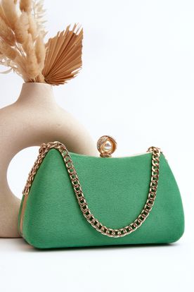 Spoločenská kabelka do ruky alebo na plece v zelenej farbe