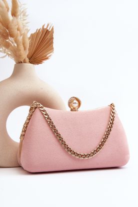 Spoločenská kabelka do ruky alebo na plece v ružovej farbe
