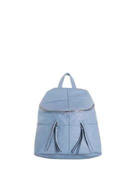 Svetlo-modrý prešívaný ruksak z eko kože