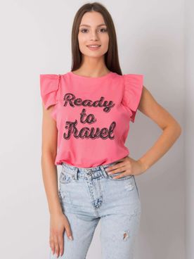 Ready To Travel ružové tričko s volánmi