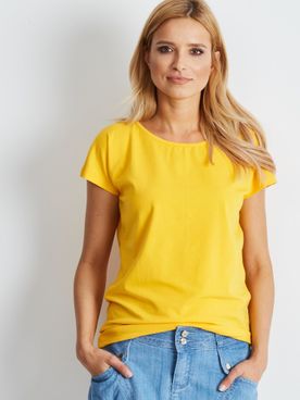 Žlté bavlnené tričko s krátkymi rukávmi