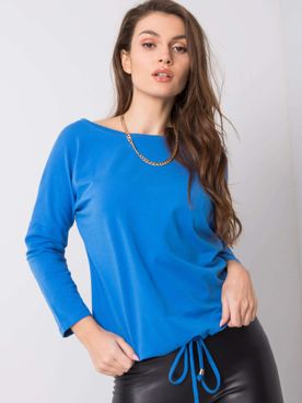 Modré tričko s dlhým rukávom a spodným šnurovaním