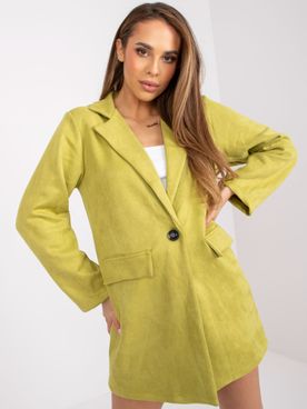 Limetkovo-zelené dámske kabátové sako z ekologického semišu Irmina