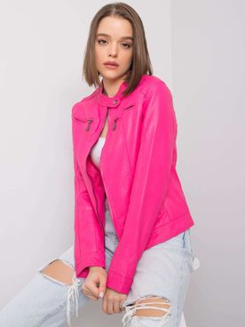 Dámska ružová bunda z umelej kože Amber