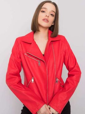 Červená dámska bunda z eko kože Brittany