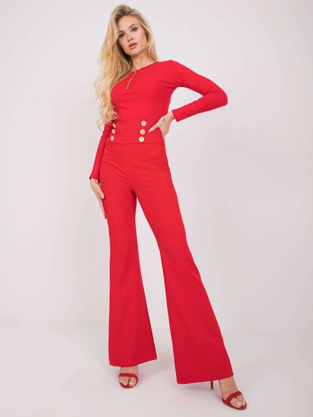 Červené elegantné široké nohavice pre ženy Salerno