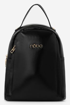 Malý čierny kožený batoh NOBO