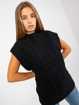 Čierny dámsky pletený sveter SUBLEVEL
