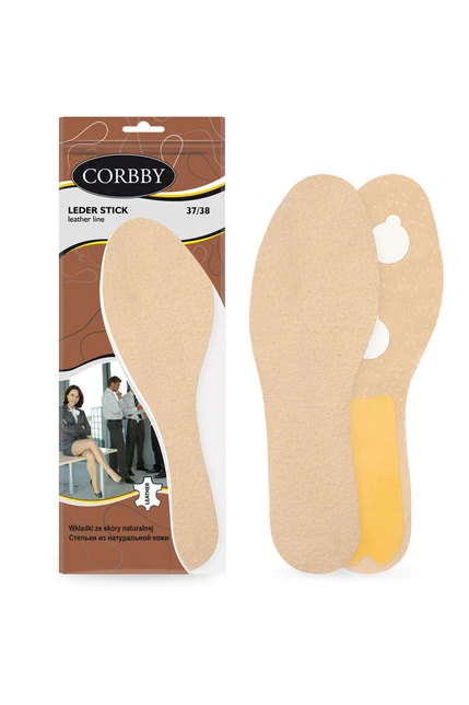 Nalepovacie kožené vložky do topánok Corbby LEDER STICK 1 pár