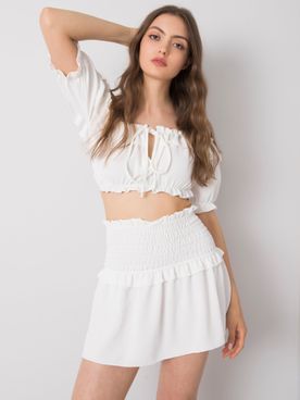 Dámska biela sukňa s elastickým pásom OCH BELLA