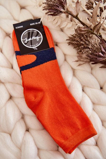Dámske oranžové bavlnené ponožky