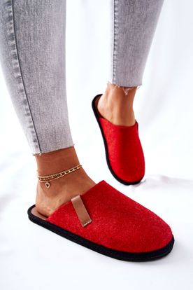 Červené domáce dámske papuče Panto Fino