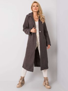 Tmavo-sivý dlhý kabát Paquita RUE PARIS