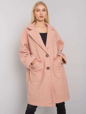 Dámsky svetlo-ružový kabát s vreckami Bedford OCH BELLA