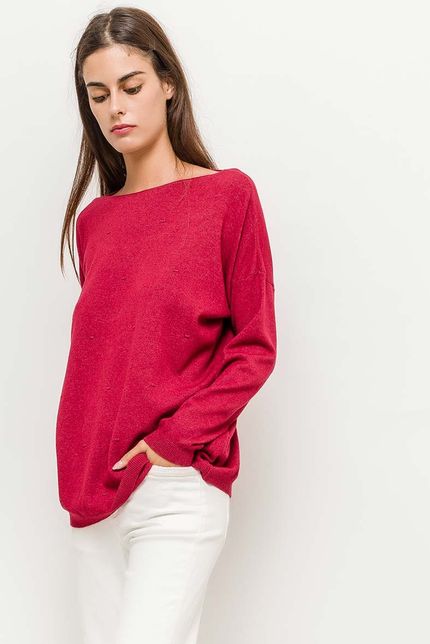 Klasický dámsky červený sveter