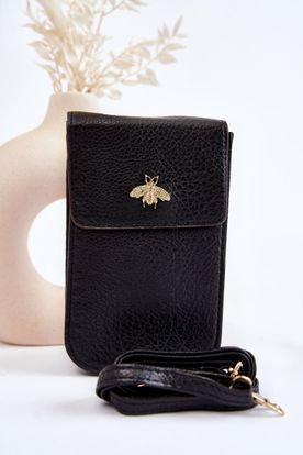 Malá čierna kabelka so zlatým ornamentom