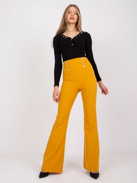 Tmavo-žlté elegantné široké nohavice pre ženy Salerno