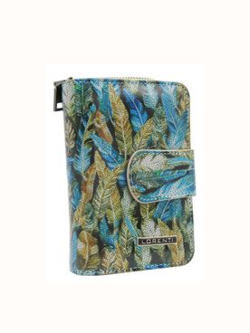 Dámska modro-zelená peňaženka z eko kože