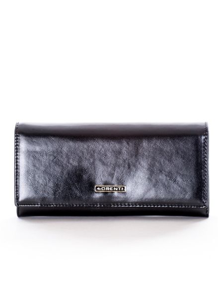 Dámska čierna podlhovastá kožená peňaženka
