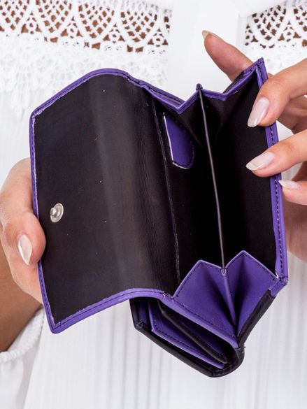 Dámska čierno-fialová kožená peňaženka