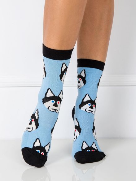 Modré ponožky so psíkmi
