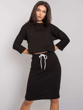 Čierna krátka súprava so sukňou Savina