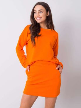 Oranžový komplet so sukňou a mikinou RUE PARIS