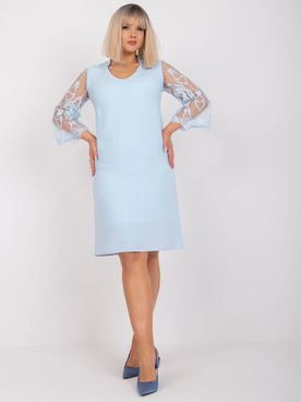 Elegantné svetlo-modré spoločenské šaty
