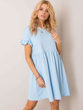 Svetlo-modré šaty pre ženy s krátkym rukávom