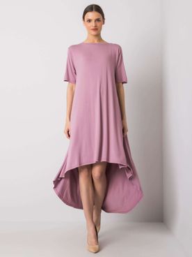 Asymetrické tmavo-ružové šaty voľného strihu