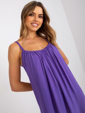 Dámske fialové vzdušné šaty na ramienka