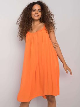 Dámske oranžové vzdušné šaty na ramienka