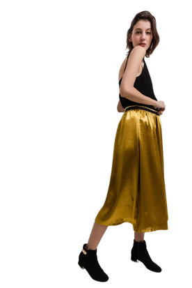 Štýlová dlhá zlatá sukňa