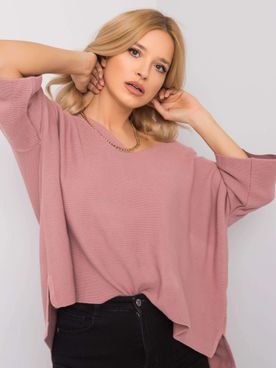 Tmavo-ružový oversize sveter Bridget RUE PARIS
