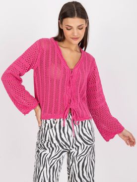 Ružový letný sveter s viazaním RUE PARIS