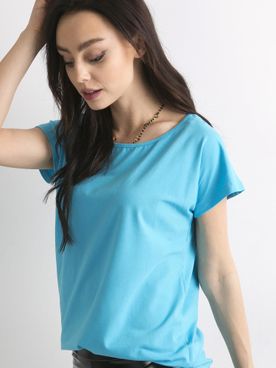 Svetlo-modré bavlnené tričko s krátkymi rukávmi