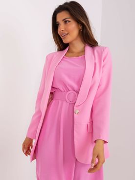 Svetlo-ružové dámske sako so zapínaním a podšívkou
