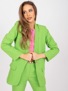 Svetlo-zelené dámske sako so zapínaním a podšívkou