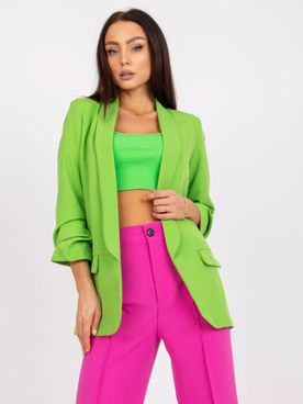 Svetlo-zelené dámske sako s podšívkou a trojštvrťovým rukávom